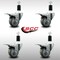 Service Caster 3'' SS Gray Poly Swivel 1-3/8'' Expanding Stem Caster Set Total Lock Brake, 4PK SCC-SSEXTTL20S314-PPUB-138-4 - alternate 2